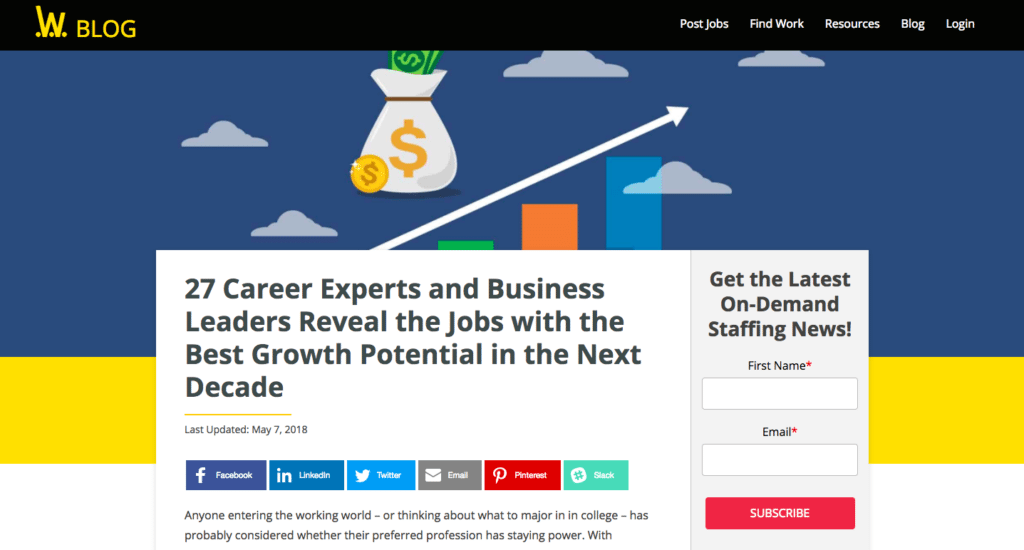 Wonolo- Jobs with the Best Growth Potential in the Next Decade
