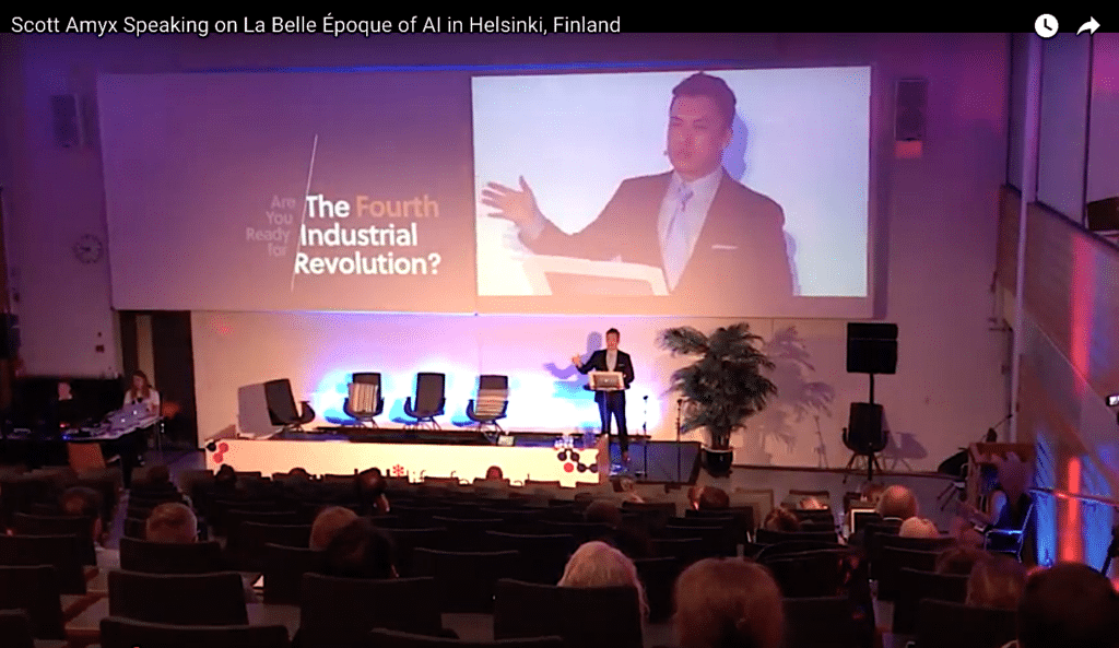 Scott Amyx Speaking on La Belle Époque of AI in Helsinki, Finland