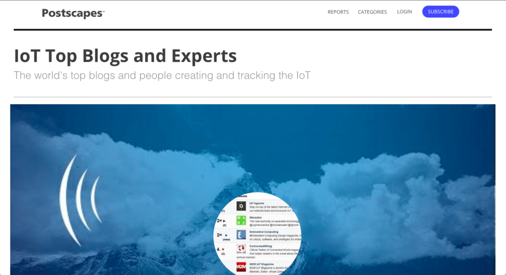 Scott Amyx Ranked Top IoT Expert by Postscapes