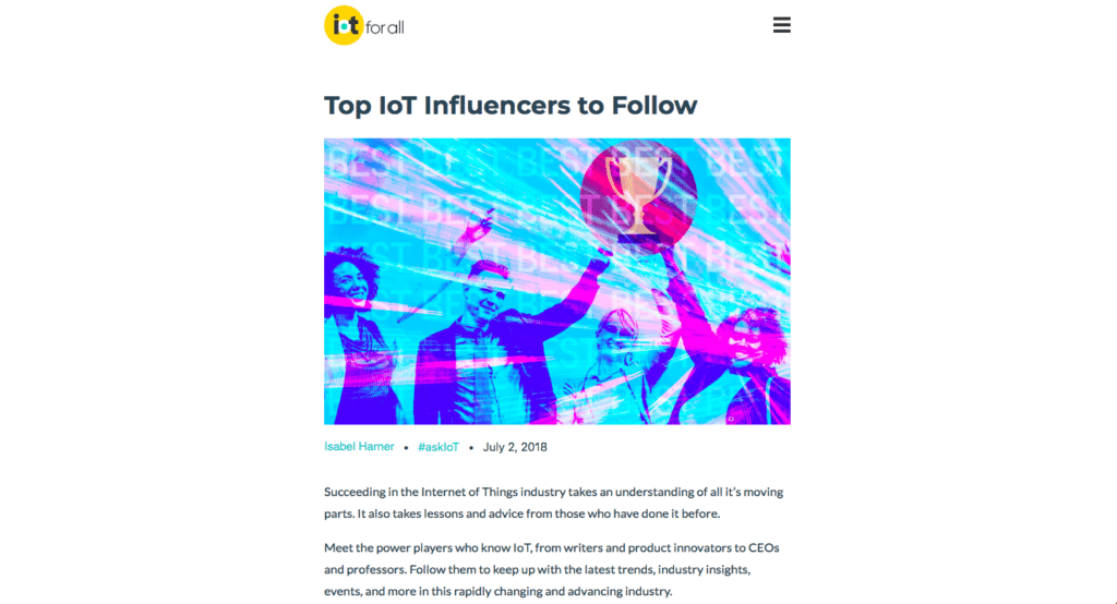 Scott Amyx Ranked Top IoT Influencers to Follow