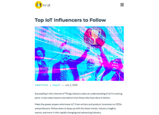 Scott Amyx Ranked Top IoT Influencers to Follow