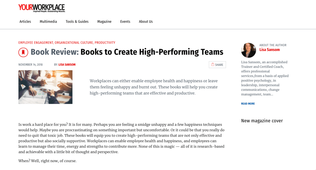 Book Review of Strive by Your Workplace Magazine