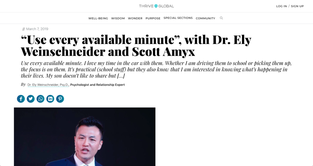 Scott Amyx Interviewed on Thrive Global
