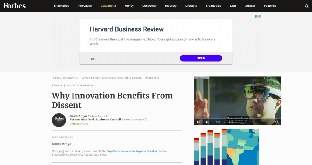 Forbes_Scott Amyx_Why Innovation Benefits from Dissent 1