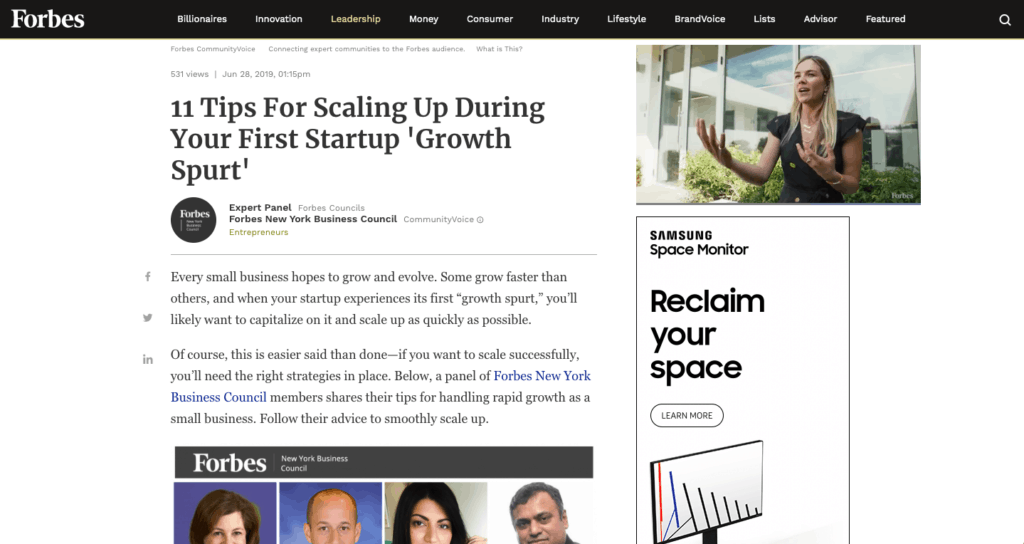 Forbes Scott Amyx Innovation Startup