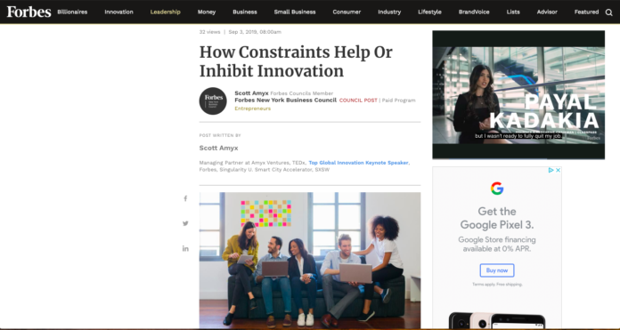 Scott Amyx Forbes How Constraints Help Or Inhibit Innovation