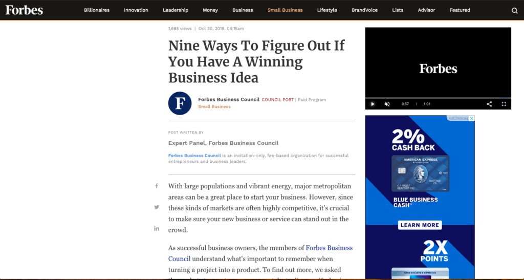 Scott Amyx Forbes Winning Business Idea