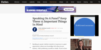 Scott Amyx Forbes Advice for Speaking on Panel