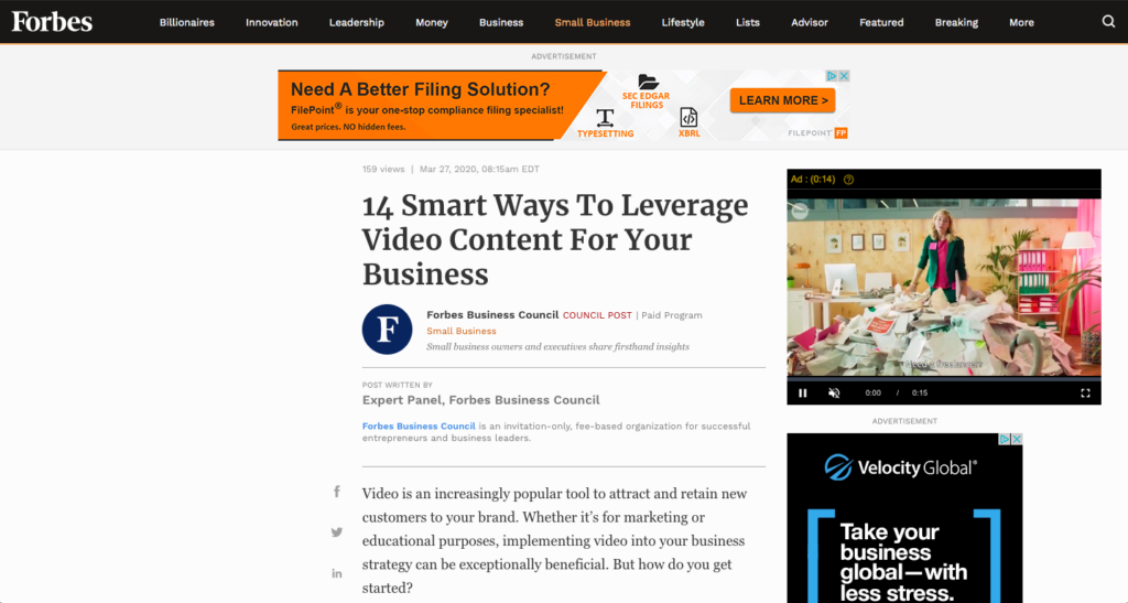 Scott Amyx Forbes How to Leverage Video