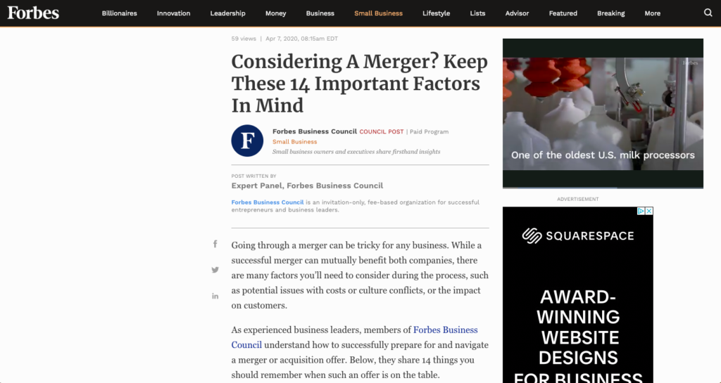 Scott Amyx Forbes Mergers and Acquisitions